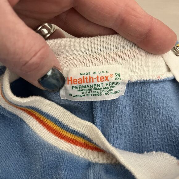 Vintage Healthtex Romper Velour Size 24 Months Duck Applique USA MCM Kids - Picture 8 of 13